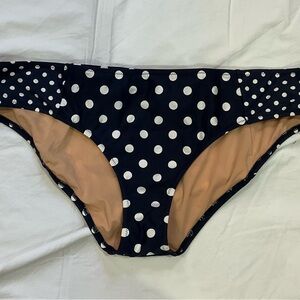 J. Crew Navy and White Polka Dot Swim Bottom